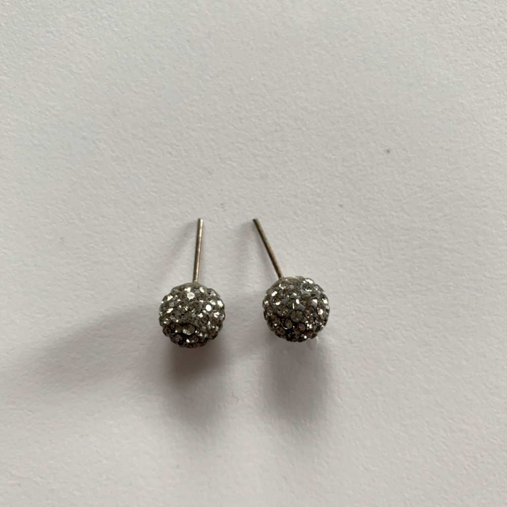 Black ball studded earrings